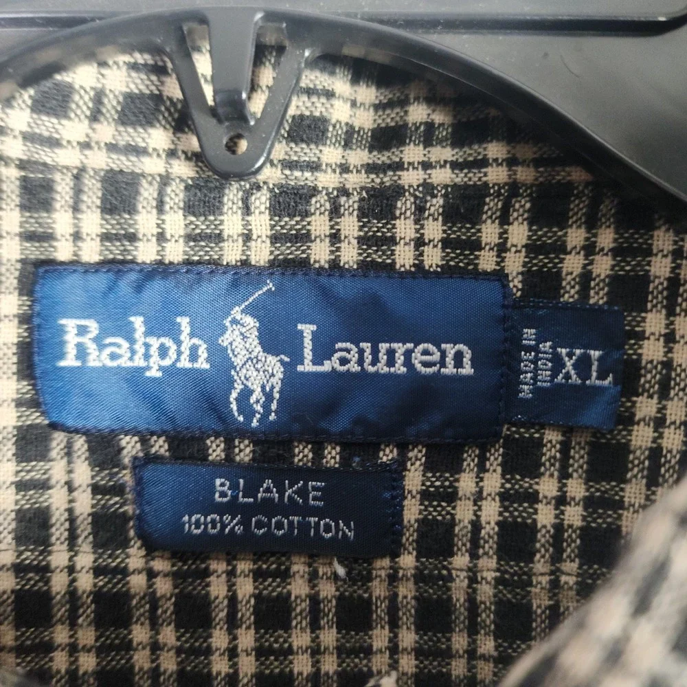 Ralph Lauren Blake Men Plaid Short Sleeve Button Down Shirt XL Cotton breathable